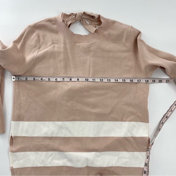 Rachel Rachel Roy Soft Pink White Stripe Tie Back Pullover Sweater Size‎ S - Picture 4 of 9